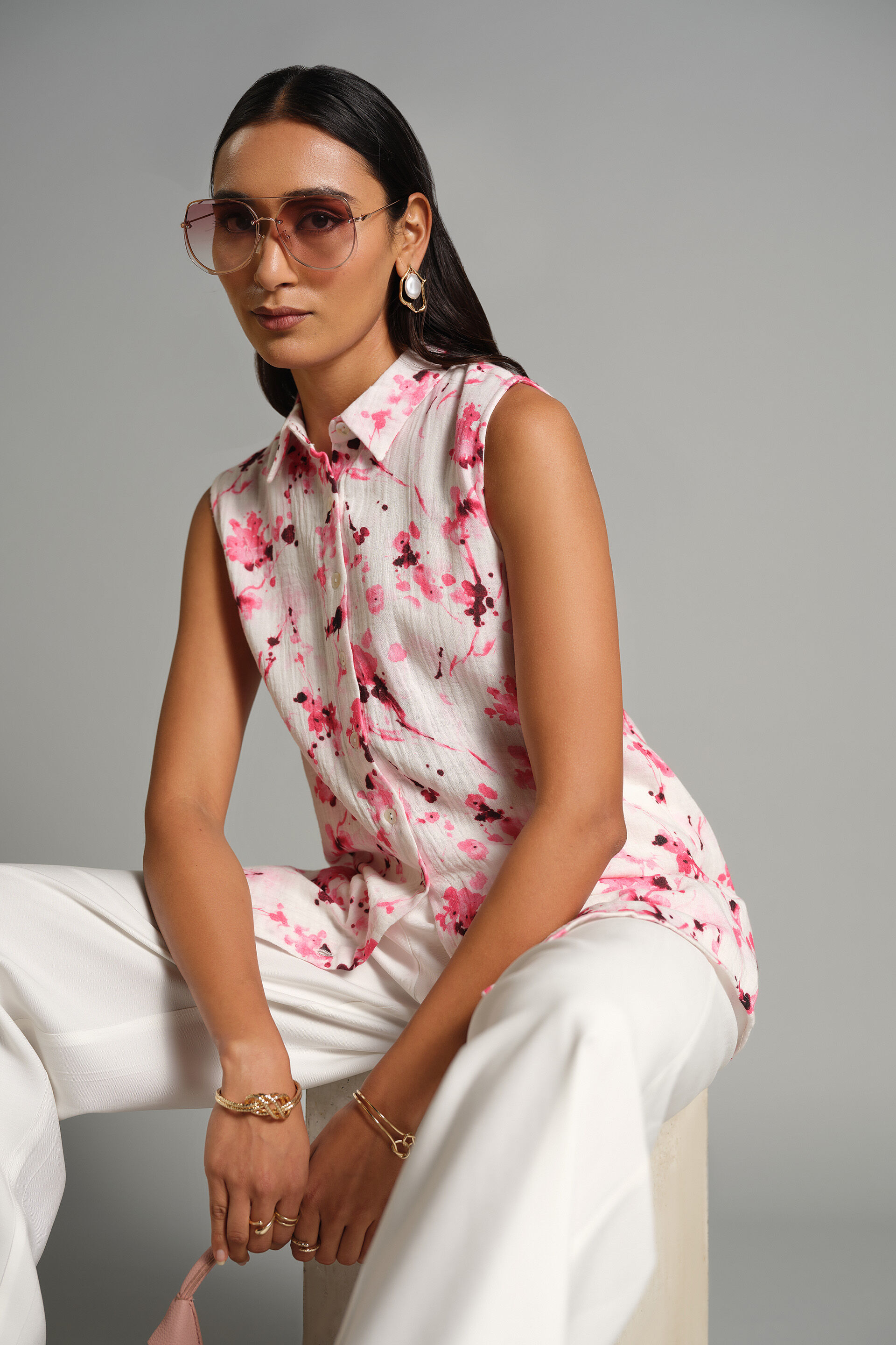 Floral Spot Shirt, Pink, image 3